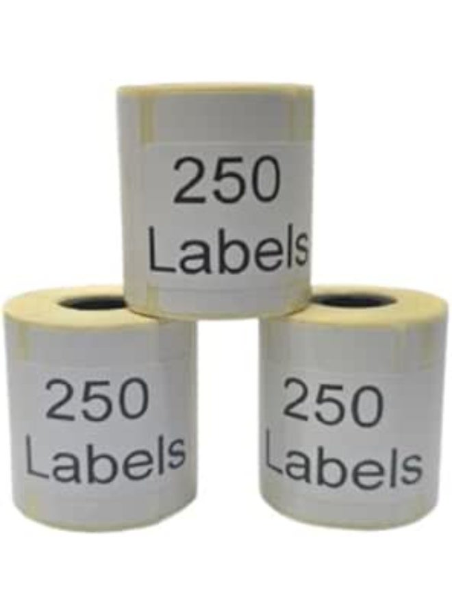 MIRFA Thermal Label Stickers for Label Maker Machine (White - 38x25mm - 250 Stickers / Roll) - Pack of 3 - Image 1