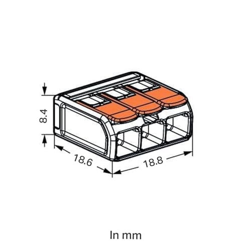 Wago 221-413 LEVER-NUTS 3 Conductor Compact Connectors 100 PK - Image 3