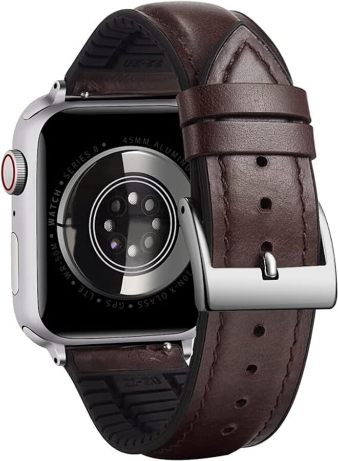 Next Next store Leather Strap Compatible with Apple Watch 49mm 45mm 42mm Silicone Inner Wax Leather Strap Compatible with Apple Ultra/Ultra 2 SE SE2 Series 9/8/7/6/5/4/3/2/1