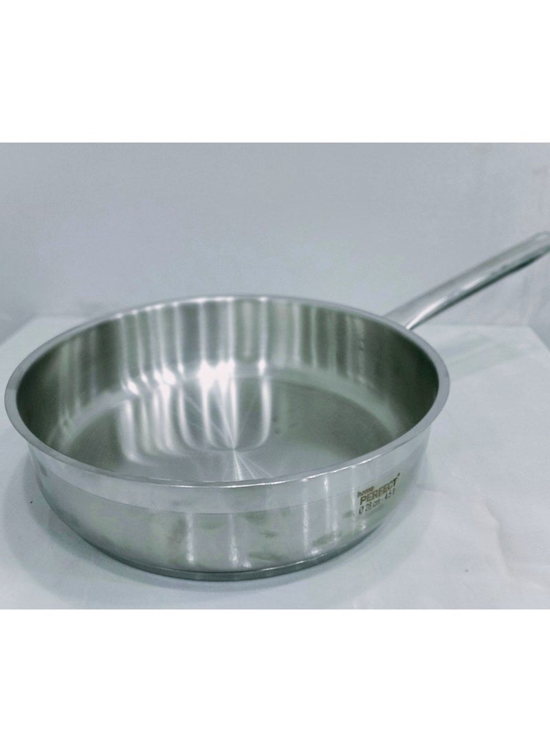 Perfect Turkish stainless steel frying pan, Perfect brand, made of the best and highest quality materials, very high and heavy, size 24 cm - Image 1