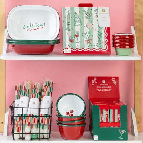 Talking Tables 20 x Christmas Eco Paper Napkins Patterned Disposable Serviettes for Xmas and Thanksgiving Made with Recycled Paper Holiday Napkins Elegant Red and Green Festive Tableware 13 Decoupage - Image 3