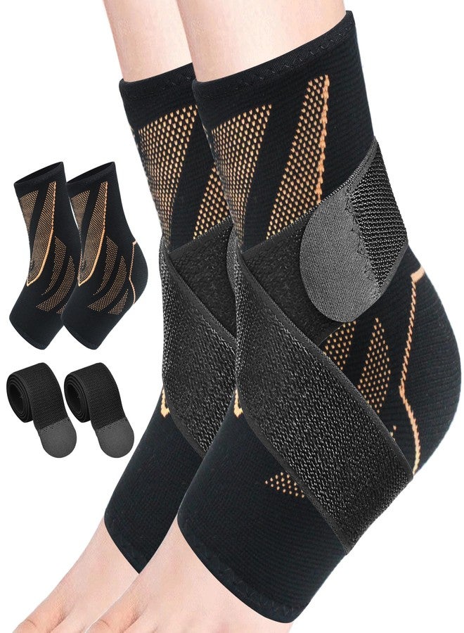 CYCLXY Ankle Guards,1 Pairs Ankle Brace for Women & Men,Ankle Compression Sleeve with Strap ,Volleyball Ankle Support Brace for Women & Men,foot support brace for pain,plantar fasciitis compression socks for - Image 1