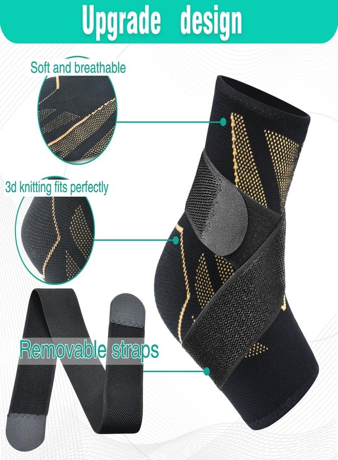 CYCLXY Ankle Guards,1 Pairs Ankle Brace for Women & Men,Ankle Compression Sleeve with Strap ,Volleyball Ankle Support Brace for Women & Men,foot support brace for pain,plantar fasciitis compression socks for - Image 2