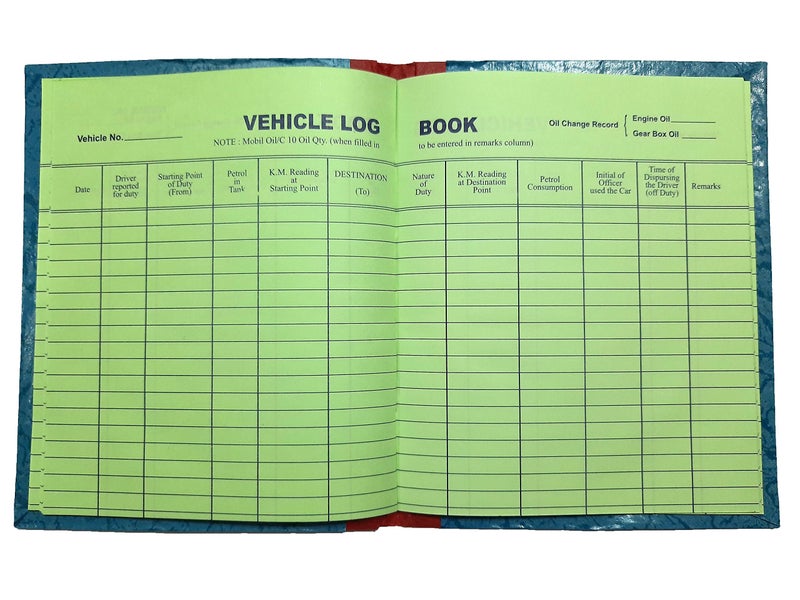LRS Vehicle Log Book Short Size - Hard Bound - 21 x 17 cm - 40 Pages Single - 75 GSM Thick Ledger Paper (Pack of 2) - Image 1