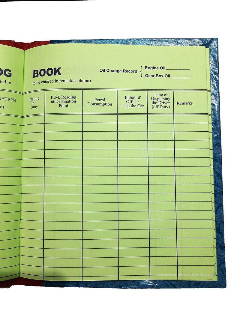 LRS Vehicle Log Book Short Size - Hard Bound - 21 x 17 cm - 40 Pages Single - 75 GSM Thick Ledger Paper (Pack of 2) - Image 2