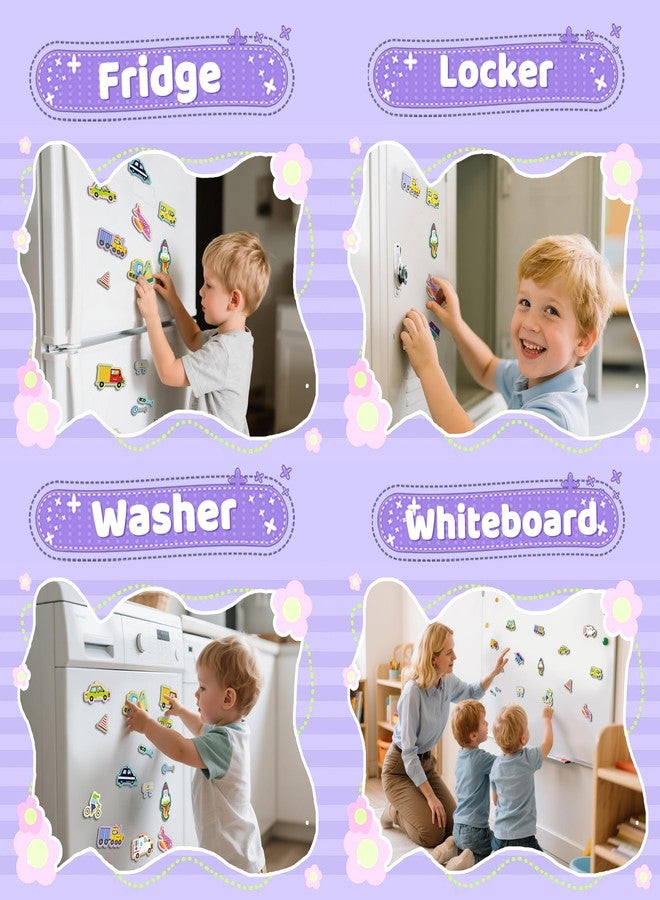 Flamax 2 Piece Puzzles for Toddlers 1-3 - 15 Self - Correcting Vehicle Magnetic Matching Puzzle for Toddler 1-3 for Fridge & Whiteboard, Heads and Tails Toddler Puzzle, 2 Piece Puzzles for Toddlers 1-3 - Image 4