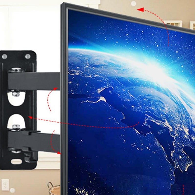 Adjustable Tv Monitor Wall Mount Bracket, Extendable 14-42 Inch with Swivel and Tilt, Multi-Angle Tv Wall Hanger for Living Room and Office Flat Screen Displays - Image 5