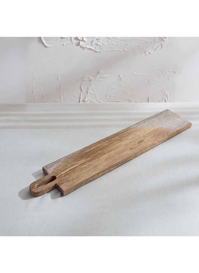 Home Box Lace Pattern with Etching Natural Wood Cheese Serving Platter - 70x15x1.5 cm  - Image 2