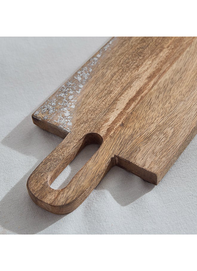 Home Box Lace Pattern with Etching Natural Wood Cheese Serving Platter - 70x15x1.5 cm  - Image 3