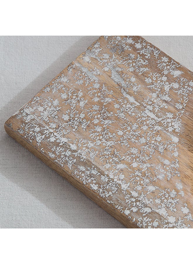 Home Box Lace Pattern with Etching Natural Wood Cheese Serving Platter - 70x15x1.5 cm  - Image 4