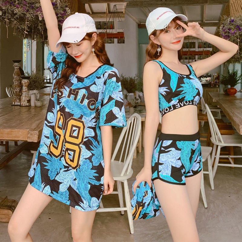 Split Conservative Belly-Covering Slimming Boxer Sports Student Large Size Spring Swimsuit - Image 3