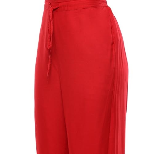 Biba Women's Red Polyester Blend A Line Suit Set_40 - Image 4