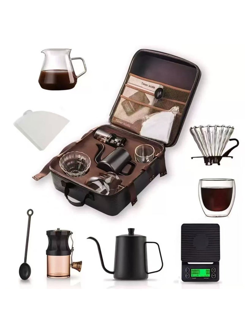 V60 Coffee Set 8-piece Drip Coffee Maker Set All-in-one Portable Travel Bag