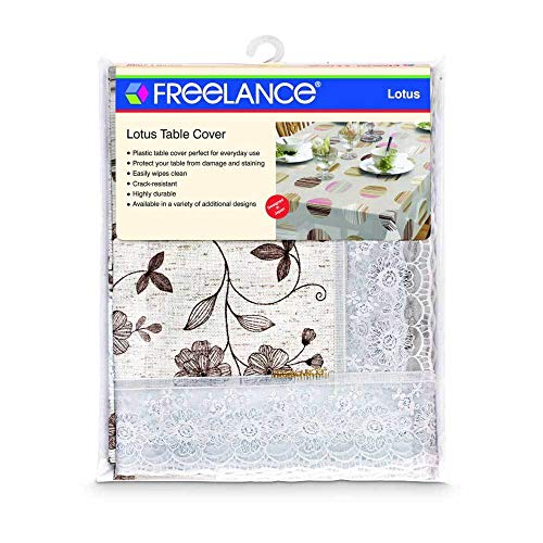 Freelance Transparent Table Cover - 8-10 Seater Rectangle 60x108 Inches (with White Border Edge Lace)- Waterproof Clear PVC Protector/Cloth/Sheet for Glass/Plastic Dining Table,Product of Meiwa, Japan - Image 3