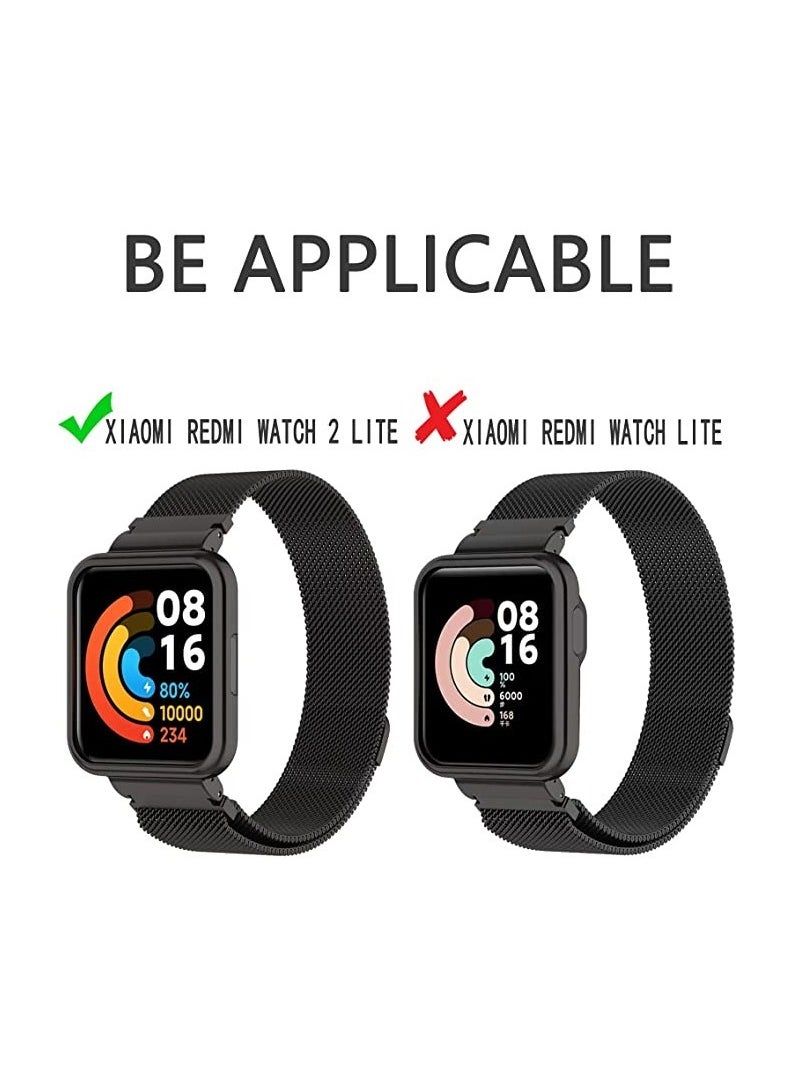 Generic - Milanese Magnetic Watch Band Strap For Xiaomi Redmi 2 Lite / Redmi Watch 2 Black - Image 1