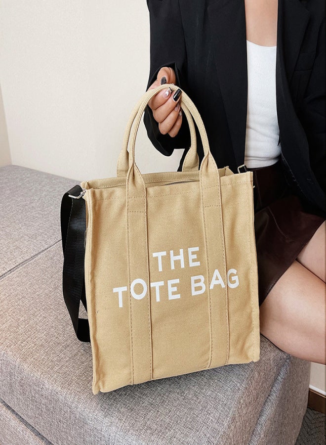 2022 new cross-border bag women European and American canvas tote bag large capacity handbag bags simple fashion women's bag - Image 4