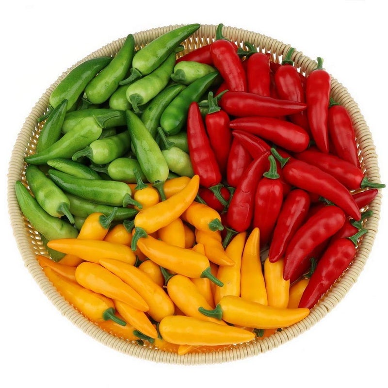 Gresorth 60pcs Artificial MINI Pepper Chili Fake Vegetable Decoration Home Kitchen Party Christmas