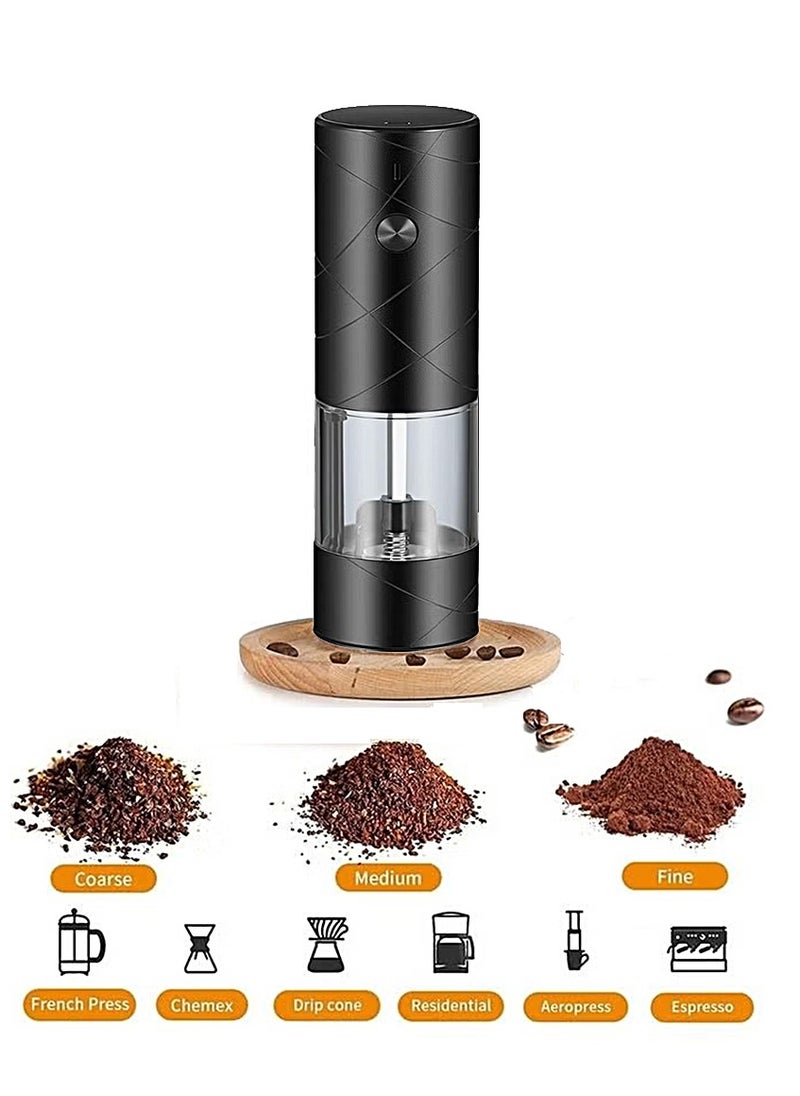 OULIYO - Coffee Bean Mill Portable Electric Coffee Grinder Rechargeable Black USB C - Image 1