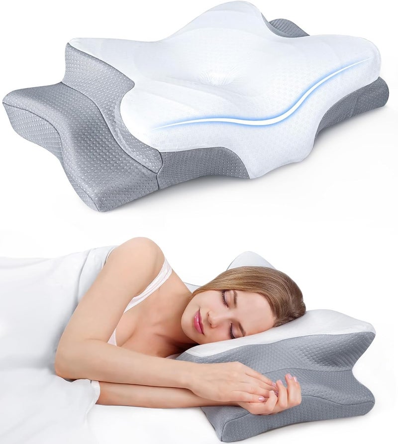 Cozyplayer Ultra Pain Relief Cooling Pillow for Neck Support, Adjustable Cervical Pillow Cozy Sleeping, Odorless Ergonomic Contour Memory Foam Pillows, Orthopedic Bed Pillow for Side Back Stomach Sleeper - Image 1