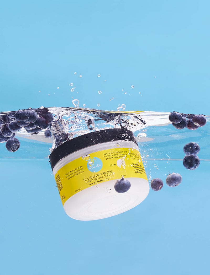 Curls Blueberry Bliss Twist-N-Shout Cream - 8 oz, for the Perfect Twist Outs and Braid Outs, for All Natural Types, Adds Sheen, Moisture, and Definition to Hair - Image 3