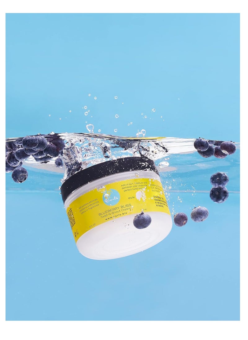 Curls Curls Blueberry Bliss Twist-N-Shout Cream - 8 oz, for the Perfect Twist Outs and Braid Outs, for All Natural Types, Adds Sheen, Moisture, and Definition to Hair  - Image 3