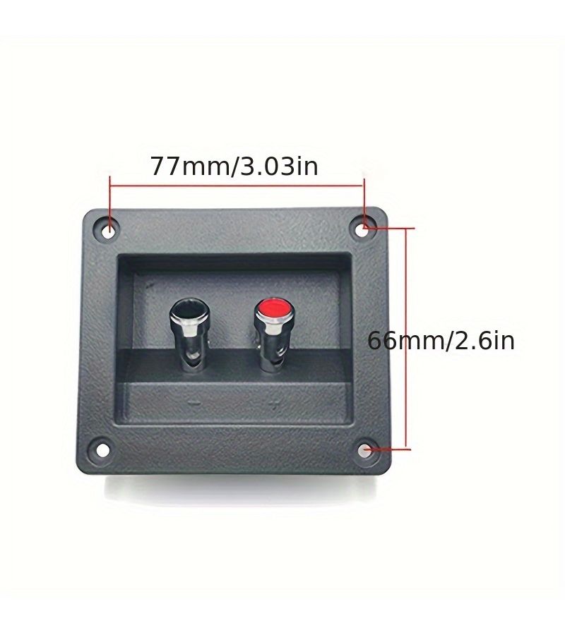 Push Type Dual Binding Square Speaker Terminal Cup Two Position Audio Clip Box 1pc - Image 1