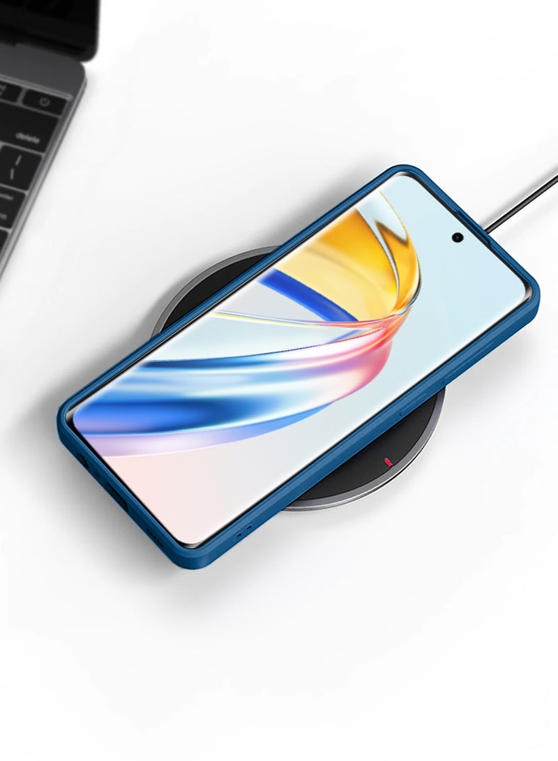 Wtech Liquid Silicone Ultra Thin TPU Phone Case Cover For Honor X9b 5G 2023 Navy Blue - Image 2