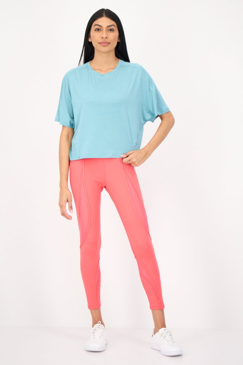 SKECHERS Women Sportswear Fit Short Sleeve Training T-shirt, Turquoise - Image 4