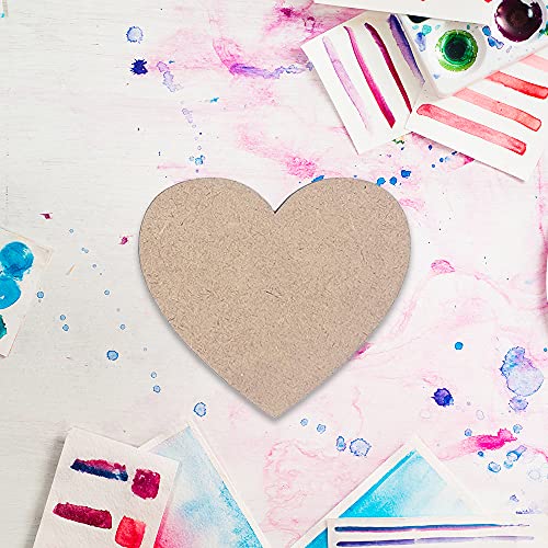 IVEI MDF DIY Coasters Wood Sheet Craft - MDF Plain Wooden Coasters Heart Shaped Blank Cutouts for Painting Wooden Sheet Craft, Decoupage, Resin Art Work & Decoration - Set of 12 - Image 2