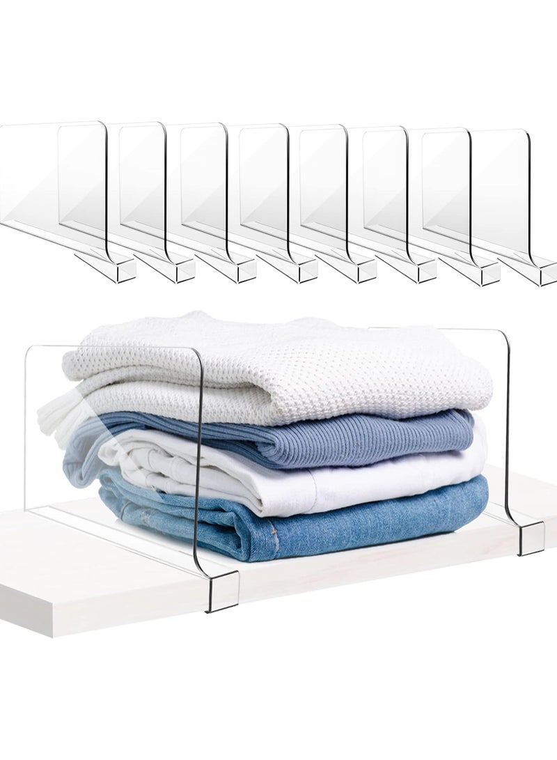 TPGP 8PCS Acrylic Shelf Dividers for Closets Organization, Clear Closet Wardrobe Separator, Vertical Closet Shelf Divider Purse Organizer for Sweater Shirts Clothes Handbags Cabinets Bookshelves  - Image 1
