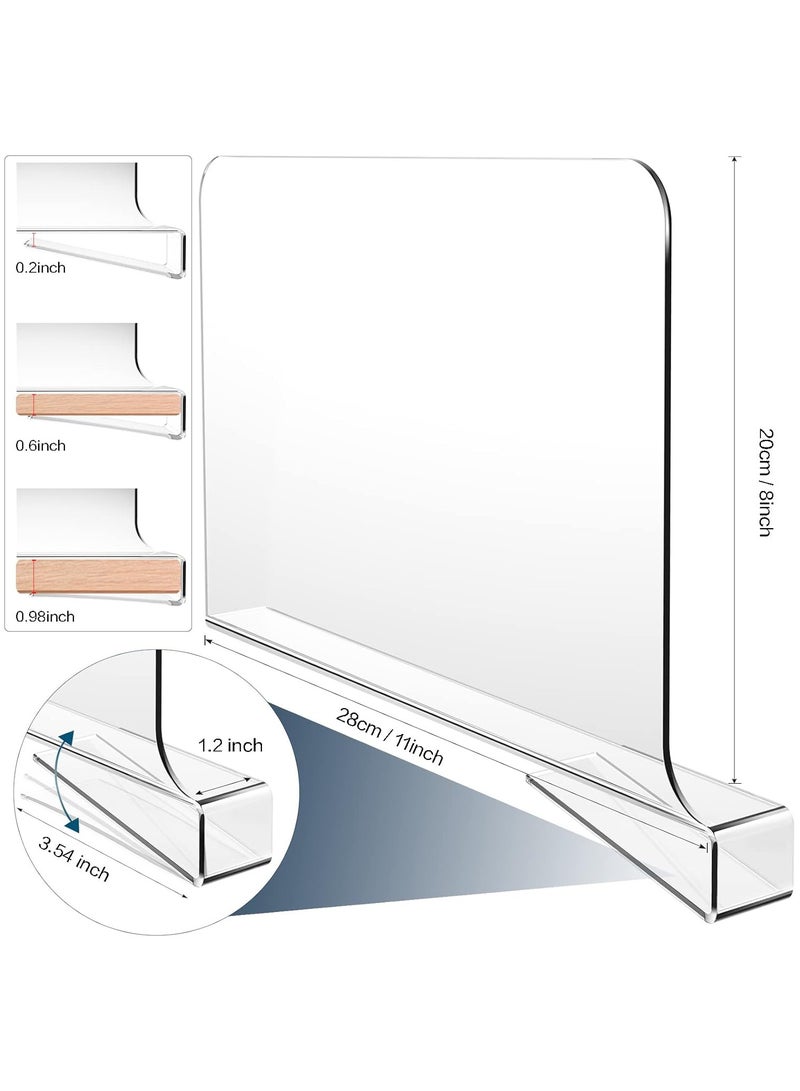 TPGP 8PCS Acrylic Shelf Dividers for Closets Organization, Clear Closet Wardrobe Separator, Vertical Closet Shelf Divider Purse Organizer for Sweater Shirts Clothes Handbags Cabinets Bookshelves  - Image 3