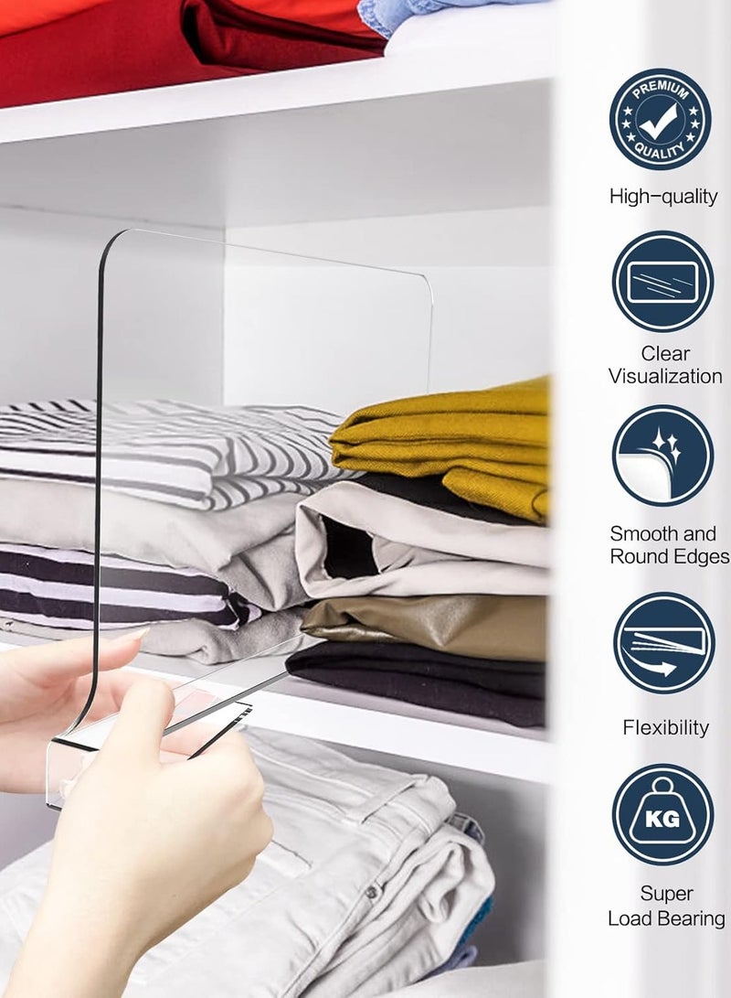 TPGP 8PCS Acrylic Shelf Dividers for Closets Organization, Clear Closet Wardrobe Separator, Vertical Closet Shelf Divider Purse Organizer for Sweater Shirts Clothes Handbags Cabinets Bookshelves  - Image 5