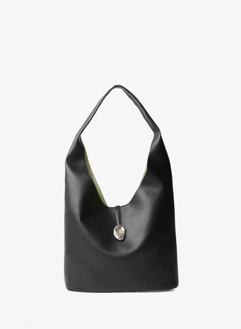 Satin Large Slouchy Shoulder Bag