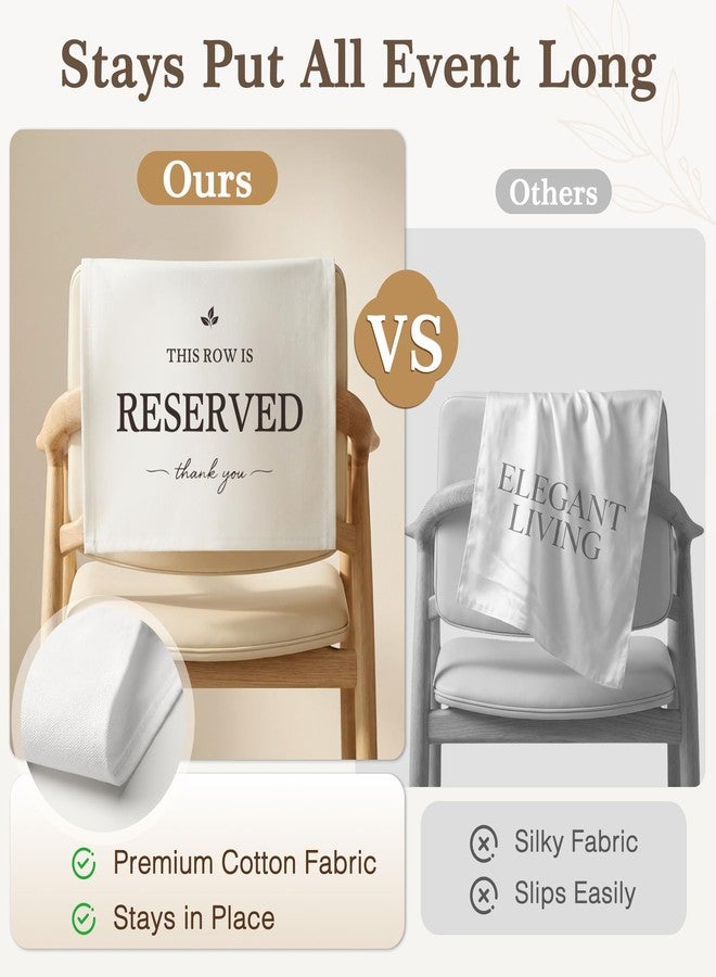 EliteSign Reserved Seating Signs for Chairs 14 x 20 Inch, This Row Is Reserved Chair Sign for Wedding Ceremony, Church Pew Cotton Chair Signs, Reception Party Event Decorations (White, 4 PCS) - Image 2