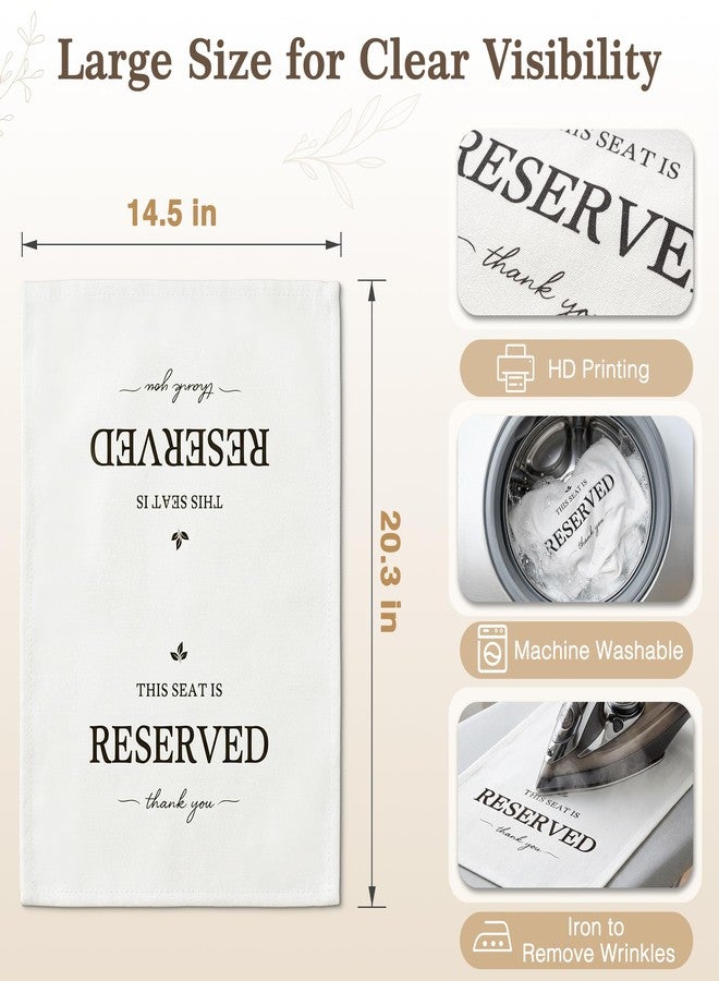 EliteSign Reserved Seating Signs for Chairs 14 x 20 Inch, This Row Is Reserved Chair Sign for Wedding Ceremony, Church Pew Cotton Chair Signs, Reception Party Event Decorations (White, 4 PCS) - Image 3