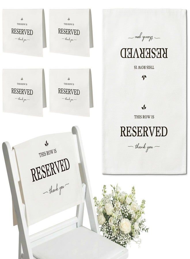 EliteSign Reserved Seating Signs for Chairs 14 x 20 Inch, This Row Is Reserved Chair Sign for Wedding Ceremony, Church Pew Cotton Chair Signs, Reception Party Event Decorations (White, 4 PCS) - Image 1