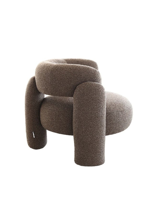DANUBE HOME Yugen 1 Seater Fabric Sofa  | Armchair  | Modern Design Single Seater Accent Chair | Comfortable Living Room Furniture L96xW87xH73cm - Brown - Image 4