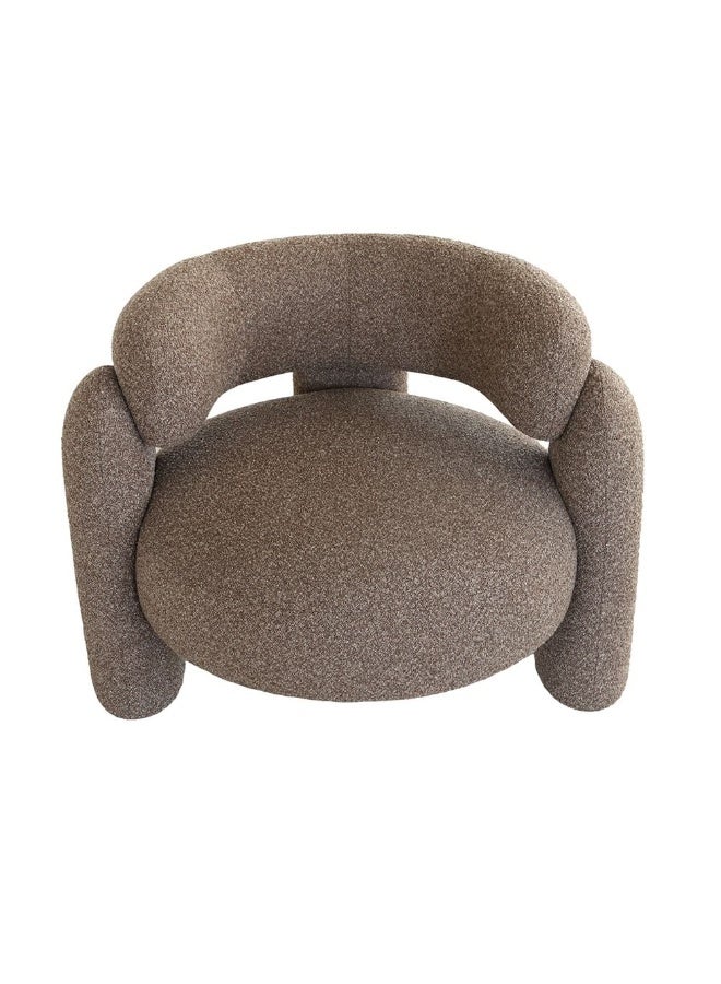 DANUBE HOME Yugen 1 Seater Fabric Sofa  | Armchair  | Modern Design Single Seater Accent Chair | Comfortable Living Room Furniture L96xW87xH73cm - Brown - Image 2