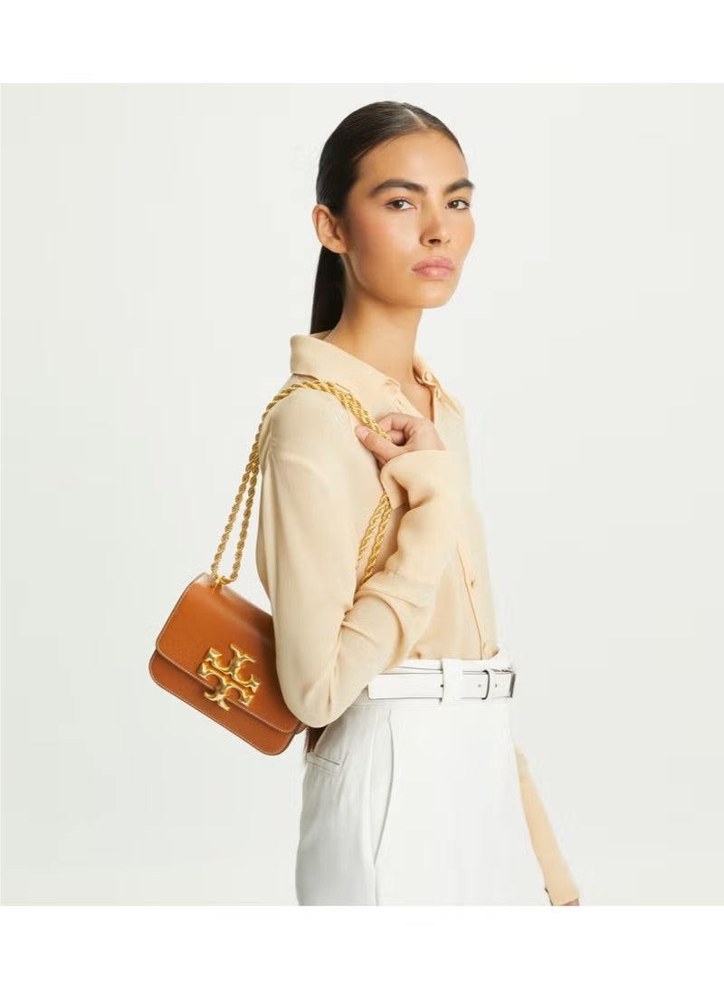 Burch Tory Burch Small Eleanor Leather Shoulder Bag, Women's Cross Body Bag, Women's Tote Bag, Women's Hand Bag, Women's Shoulder Bag, Women's Travel Bag, Light-Brown-19cm - Image 2