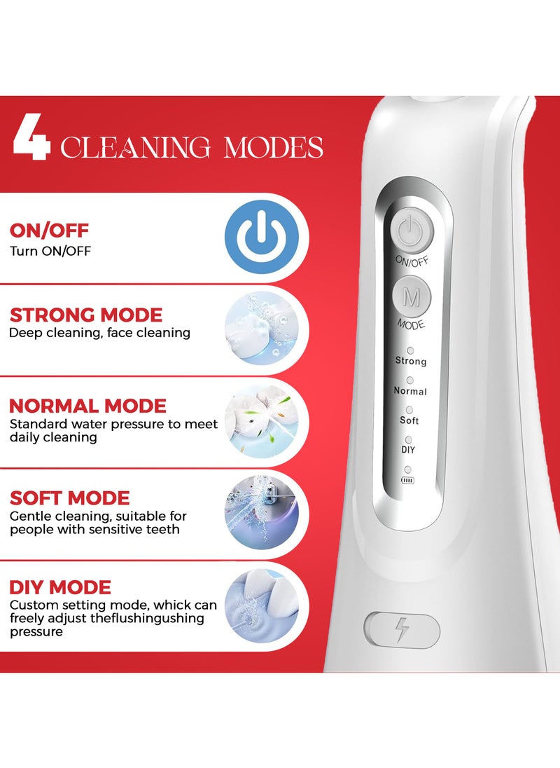 Choosey Water Flosser - Cordless water flossers for teeth with 6 Nozzles, 4 Modes, 300ml Water Tank, Travel-Friendly IPX7 Waterproof, 1500mAh Battery, Rechargeable Oral Irrigator for Teeth Cleaning & braces  - Image 3