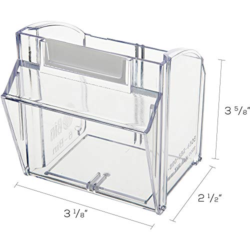 Deflecto Interlocking Tilt Bin, 6 Bin Unit, Clear and White, 23-5/8” x 4-1/2” x 3-5/8” (20603OP) - Image 3