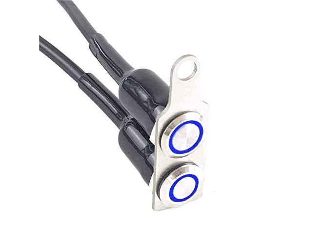 RAYANA Universal Stainless Steel LED Motorcycle Switch ON-Off Handlebar Adjustable Mount Waterproof Switches Button DC12V Fog Light (Color : C-Bule) - Image 1
