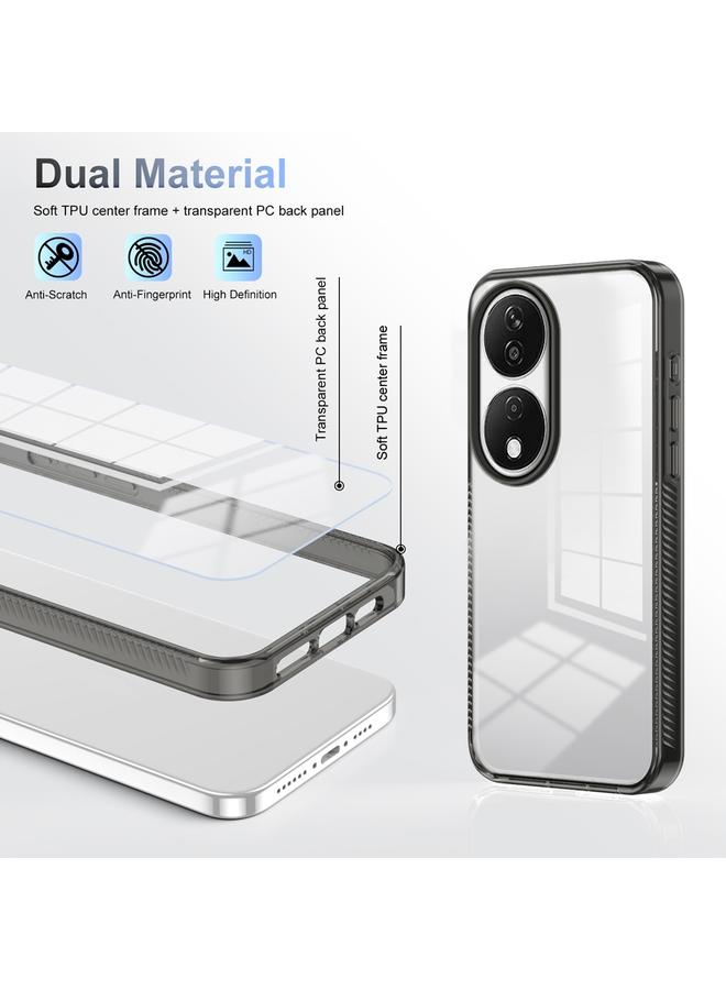 زبون جراب لهاتف Honor X7b، جراب هاتف هجين من مادة TPU من الأكريليك الشفاف المقاوم للانزلاق - Image 3