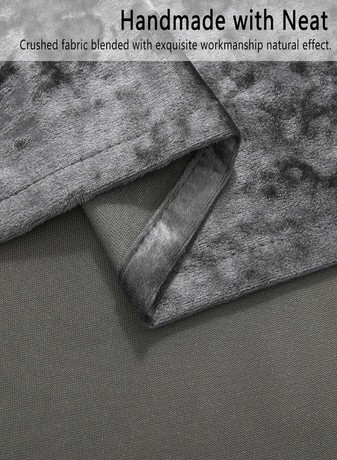 SMILETIME Grey Crushed Velvet Curtains 52x84inch Rod Pocket Luxurious Thermal Insulated Soundproof Drapes Soft and Durable Light-Filtering Window Treatments for Living Room Bedroom, 2 Panels - Image 5