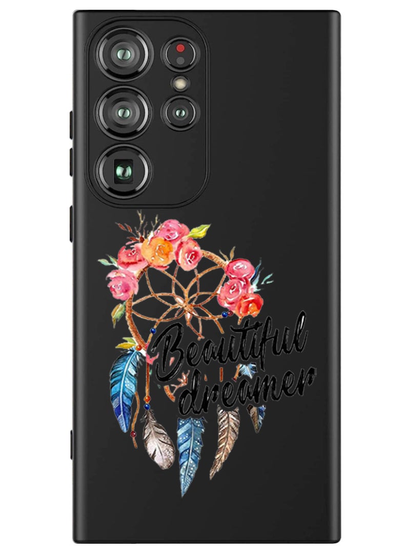 Theodor Protective Slim Fit Case Liquid Silicone Cover with Full Body Protection Anti-Scratch Shockproof Case For Samsung Galaxy S24 Ultra (Black) - Beautiful Dreamer - Image 1