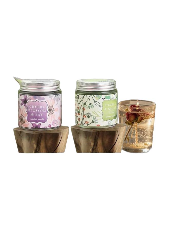 Anami BOGO on BOGO , Buy twin pack of jar candles and get glass real rose candle in combo deal - Image 1
