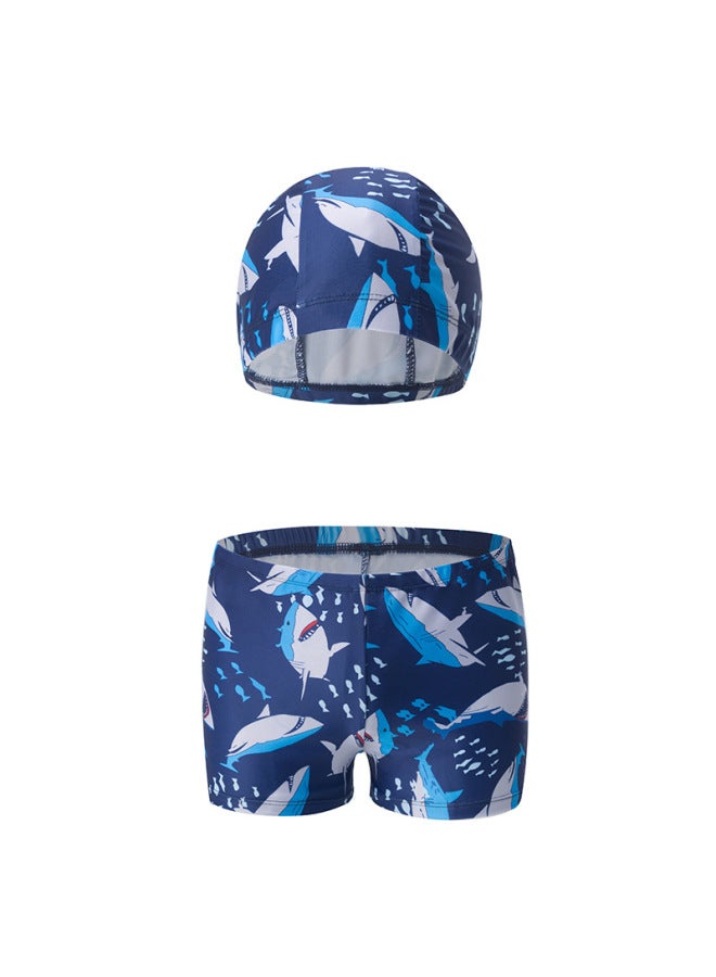 Swimming Trunks Children's Swimsuit Boys Swimming Trunks Swimming Cap Flat Angle Quick-drying Baby New Style Big Boys Swimming Shorts