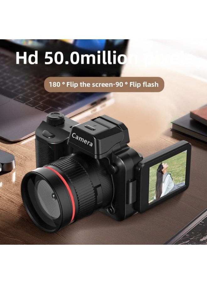 Generic E-commerce Hot-selling High-definition 50.0million Slr Digital Camera Entry-level Retro Photography Old-fashioned Slr Card Machine-Body Color:Black  - Image 2