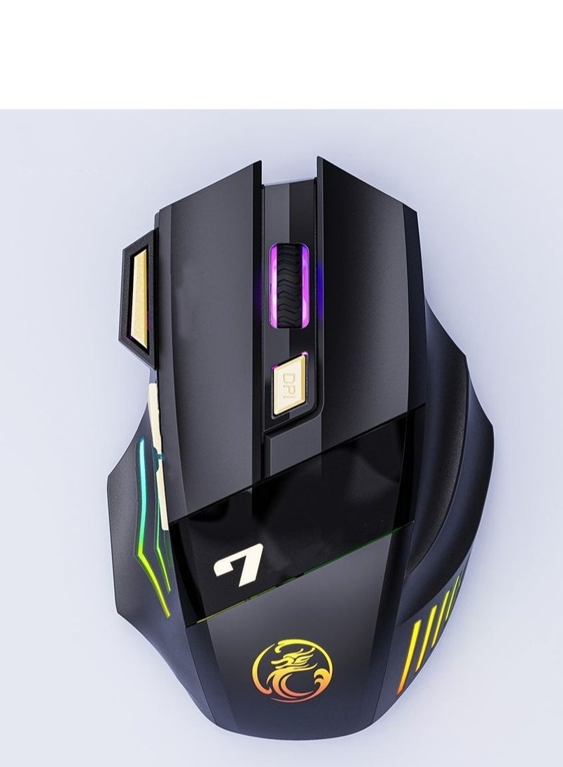 EBMINI Dual Mode Colorful Breathing Light Wireless Game Mouse - Image 1