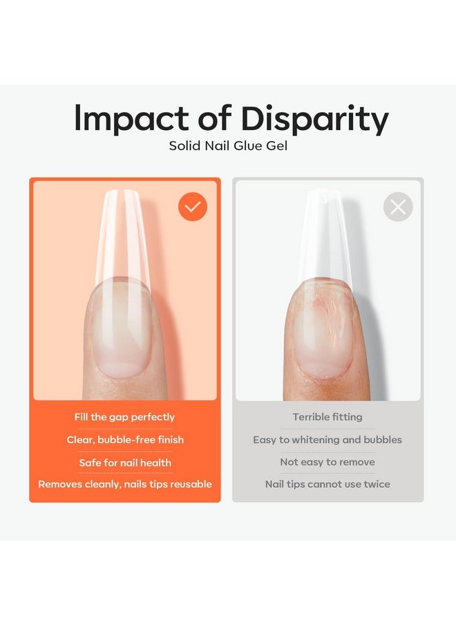 modelones - Modelones Soild Nail Glue Gel, 30g Soild Nail Glue for Press On Nails, Nail Tips and Acrylic Nails, Solid Gel Nail Glue, Long-Lasting Strong Adhesion Solid Gel Nail Art DIY Home, Need UV Light Cured - Image 1